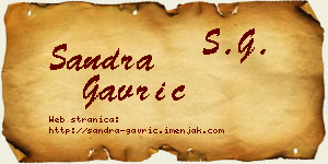 Sandra Gavrić vizit kartica
